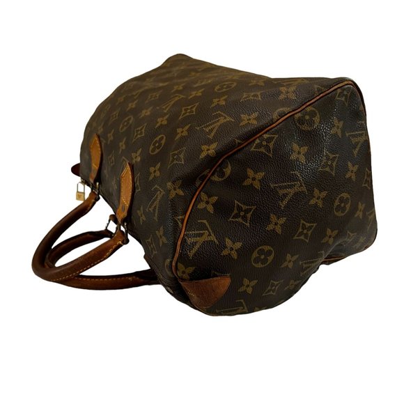 Authentic Louis Vuitton Satchel Bag Speedy 30 Monogram Used LV Handbag Vintage - Picture 3 of 14